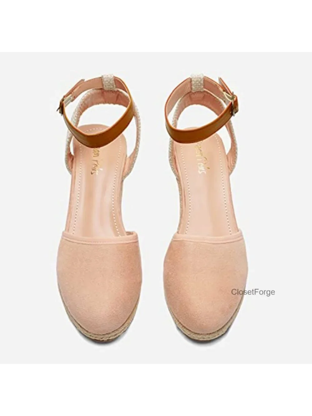 Espadrille Wedge Sandals Closed Toe Ankle Strap Womens Casual